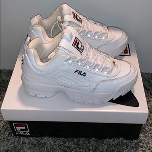 Size 7.5 White Fila Sneakers